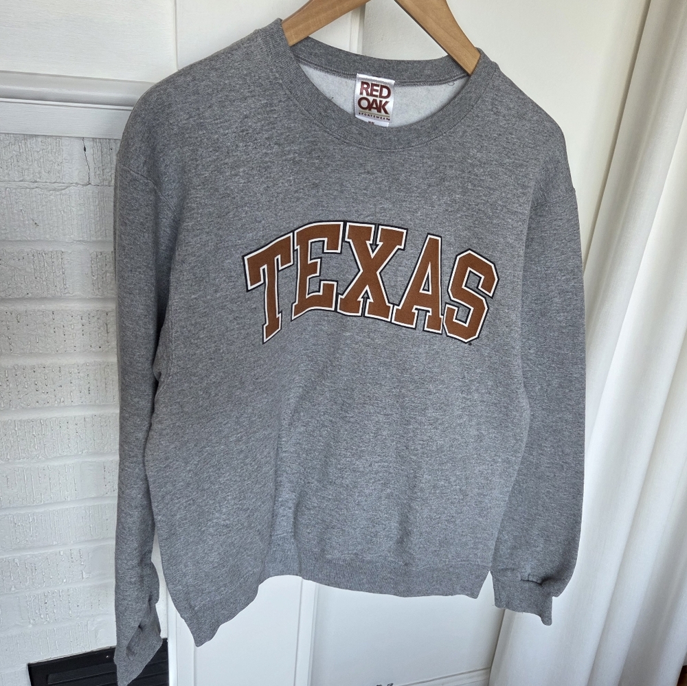 Vintage Red Oak Sportswear University Of Texas Pullover Sweatshirt Mens Medium